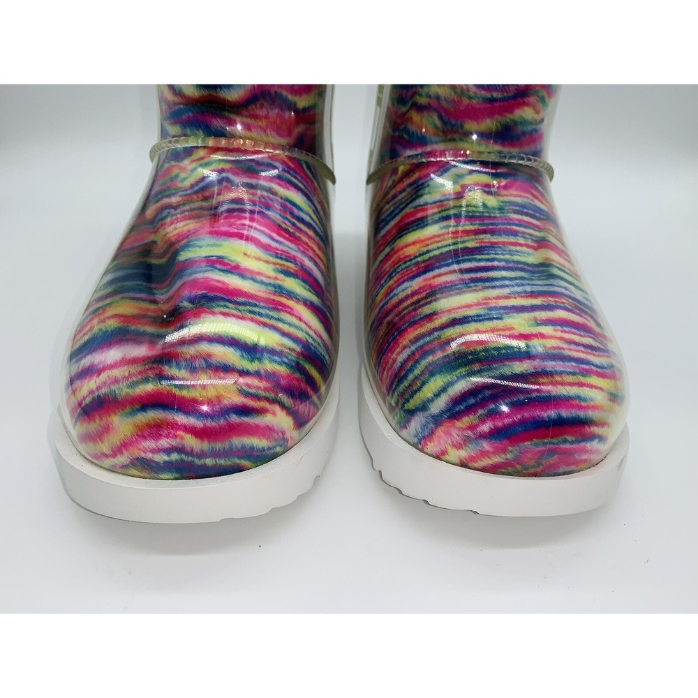 UGG Classics Women's Ankle Boots Clear Mini Pixelate White Waterproof Size 6 NEW - Picture 5 of 10